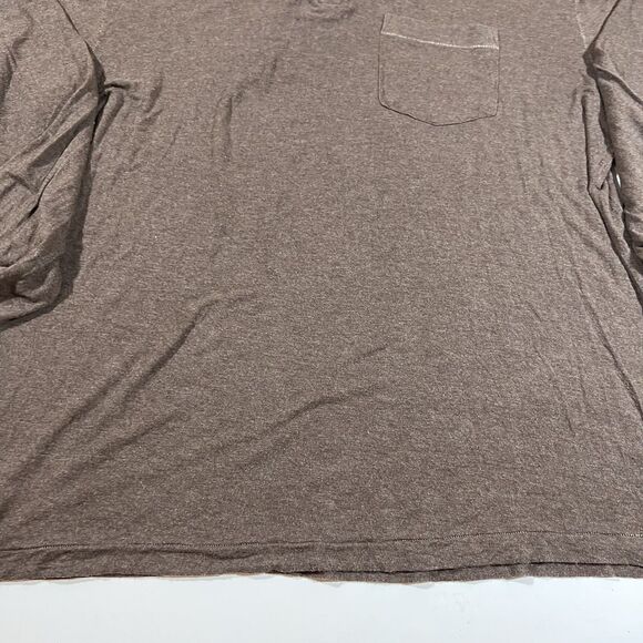 PrAna Long Sleeve Brown Polo Shirt Chest Pocket Men's Size Large - Picture 4 of 11